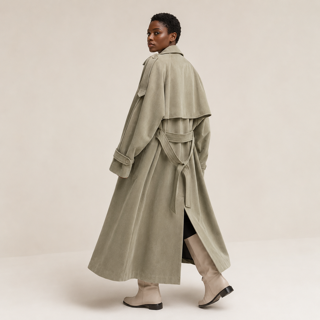 Rosaline | Long Oversized Trench Coat with Wide Lapels