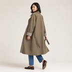 Harriet | Oversized Cotton-Blend Trench Coat with Plaid Lining