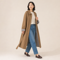 Harriet | Oversized Cotton-Blend Trench Coat with Plaid Lining