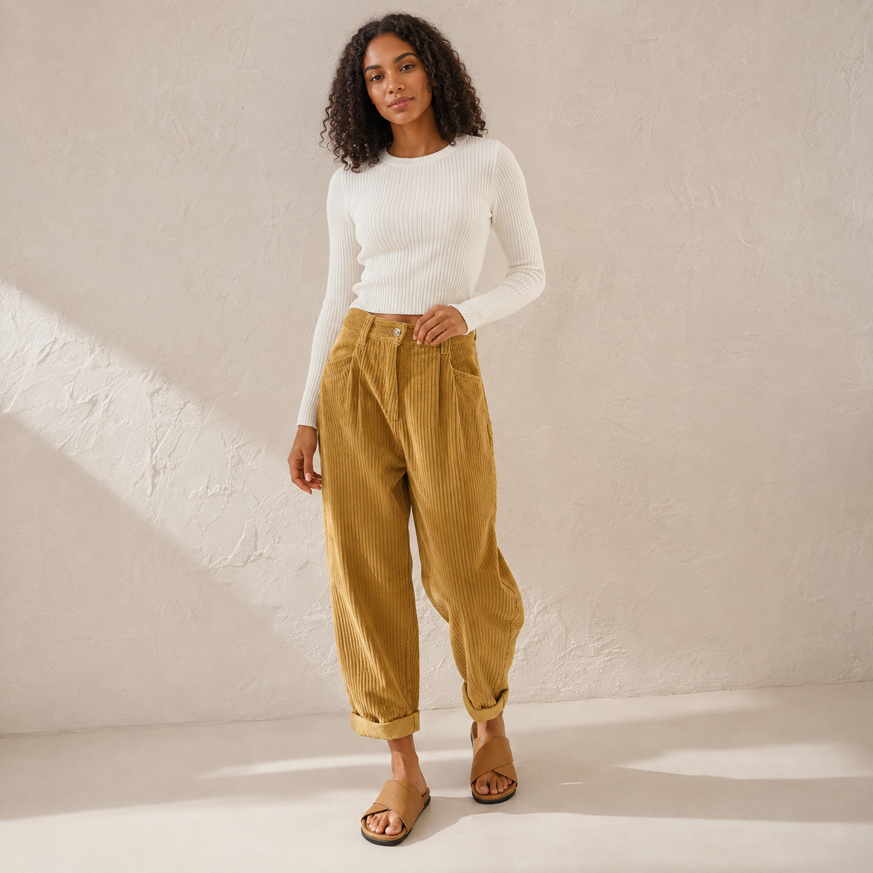 Bridget | High-Waist Corduroy Trousers