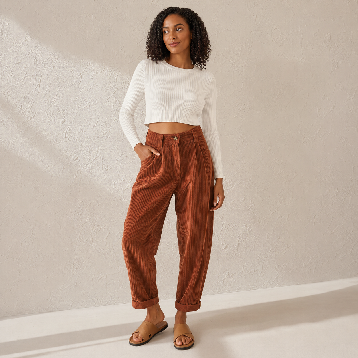 Bridget | High-Waist Corduroy Trousers
