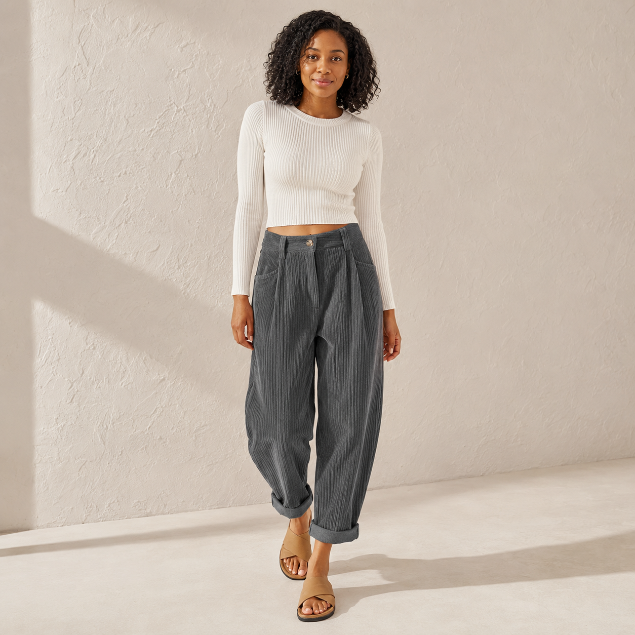 Bridget | High-Waist Corduroy Trousers