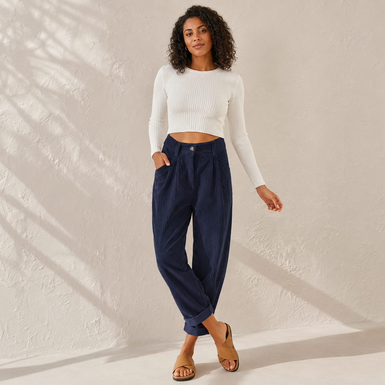 Bridget | High-Waist Corduroy Trousers