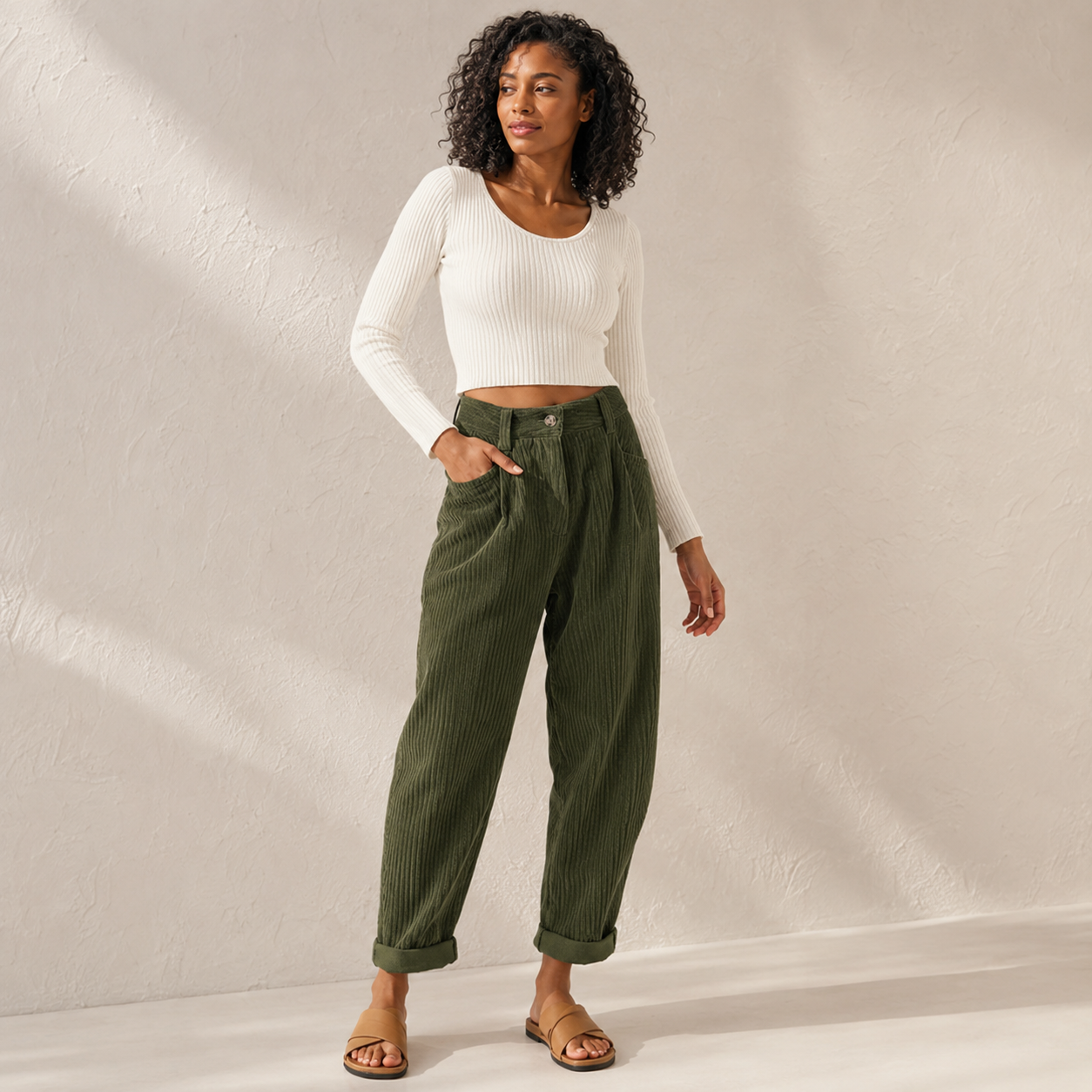 Bridget | High-Waist Corduroy Trousers
