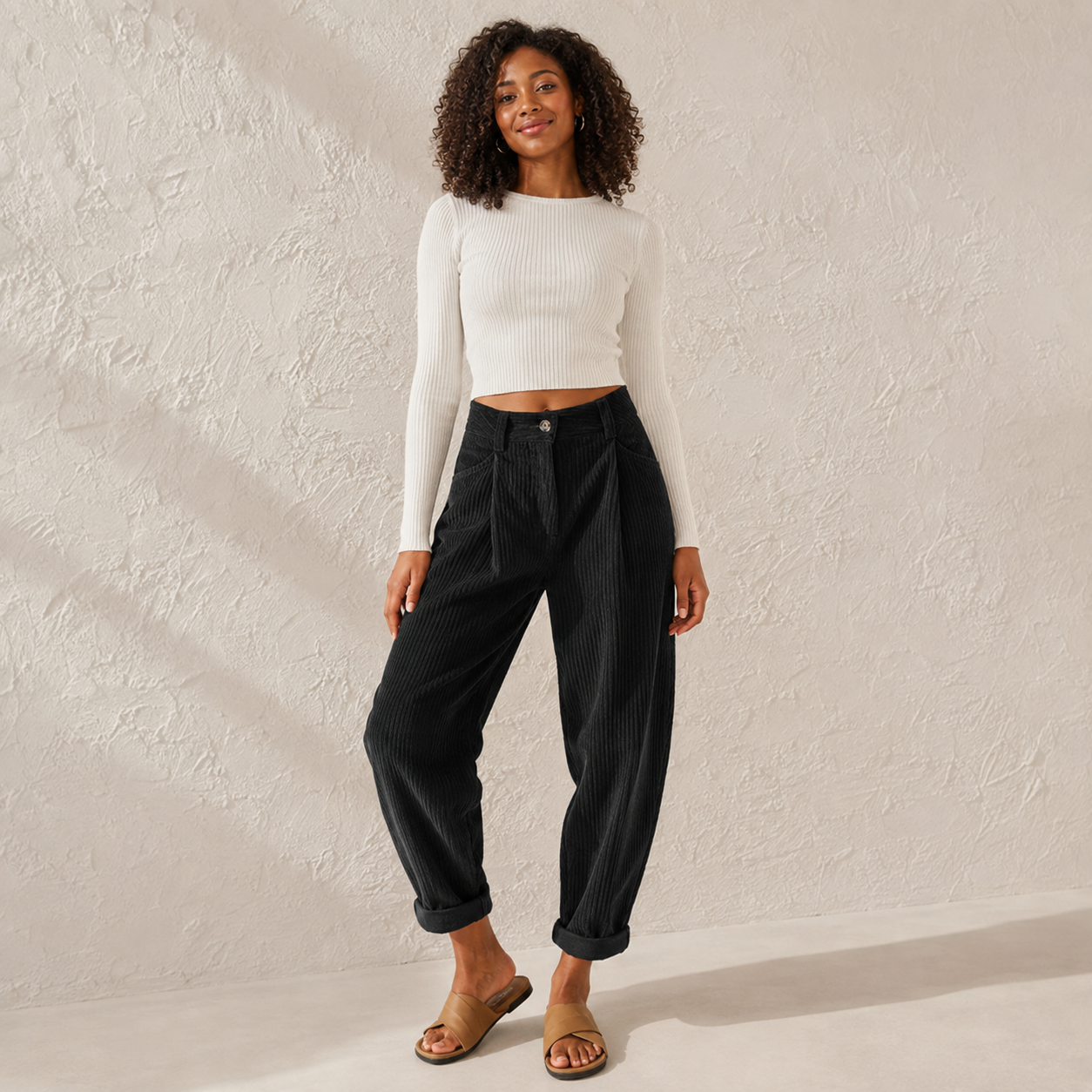 Bridget | High-Waist Corduroy Trousers