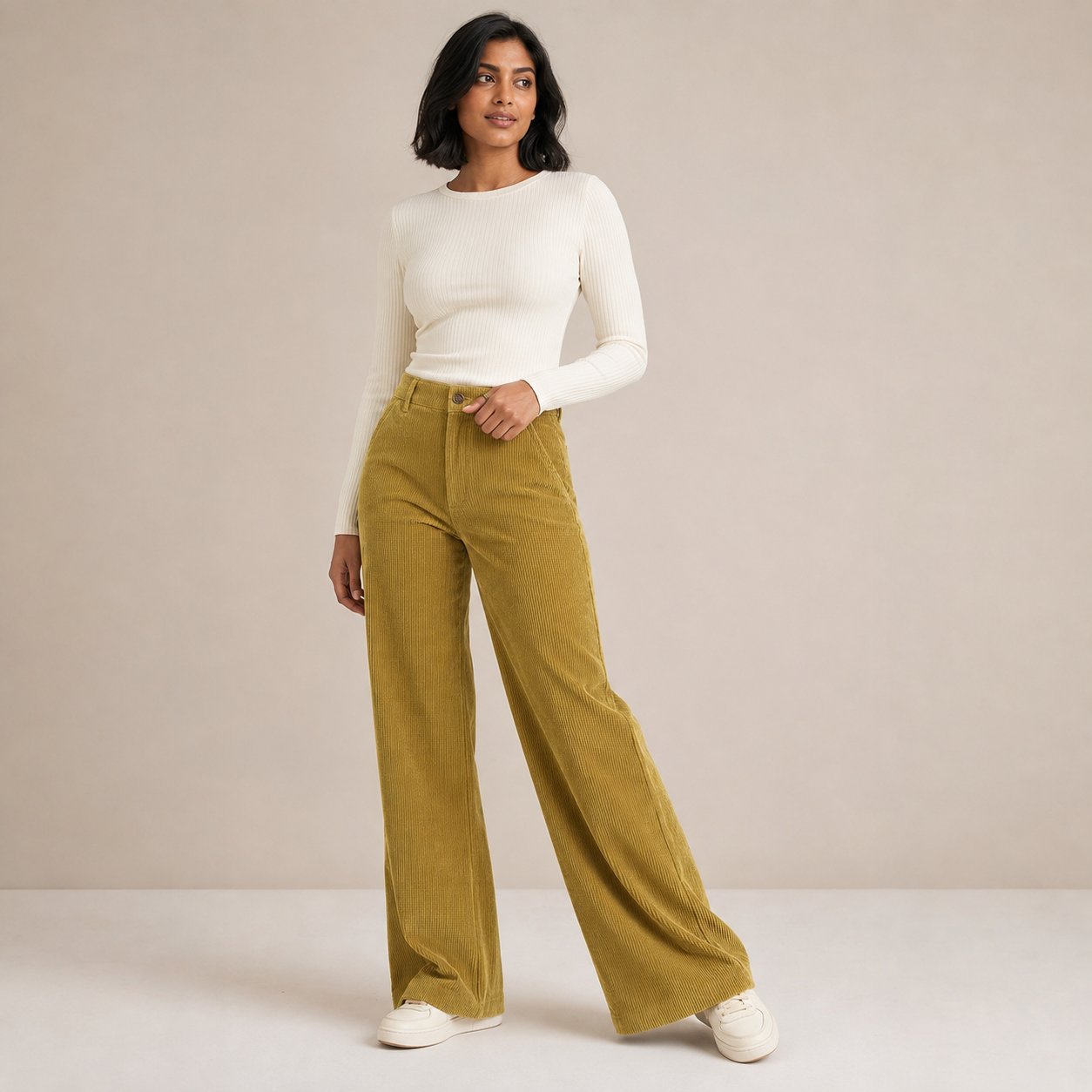 Zora | Wide-Leg Casual Corduroy Pants