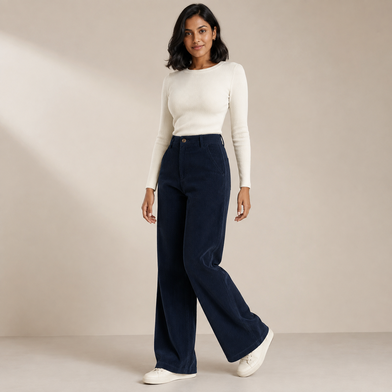 Zora | Wide-Leg Casual Corduroy Pants