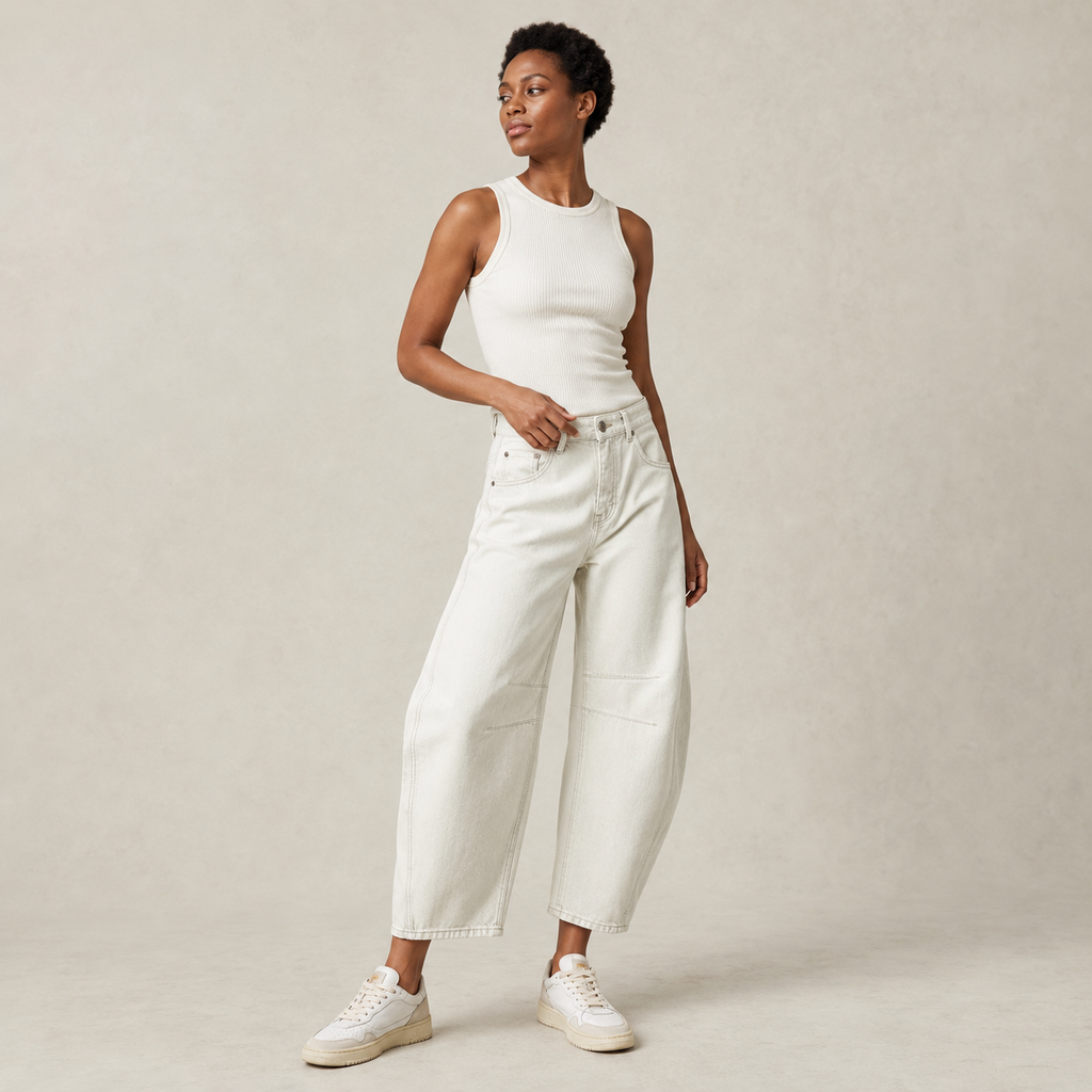 Marceline | Classic High-Waisted Barrel Leg Jeans
