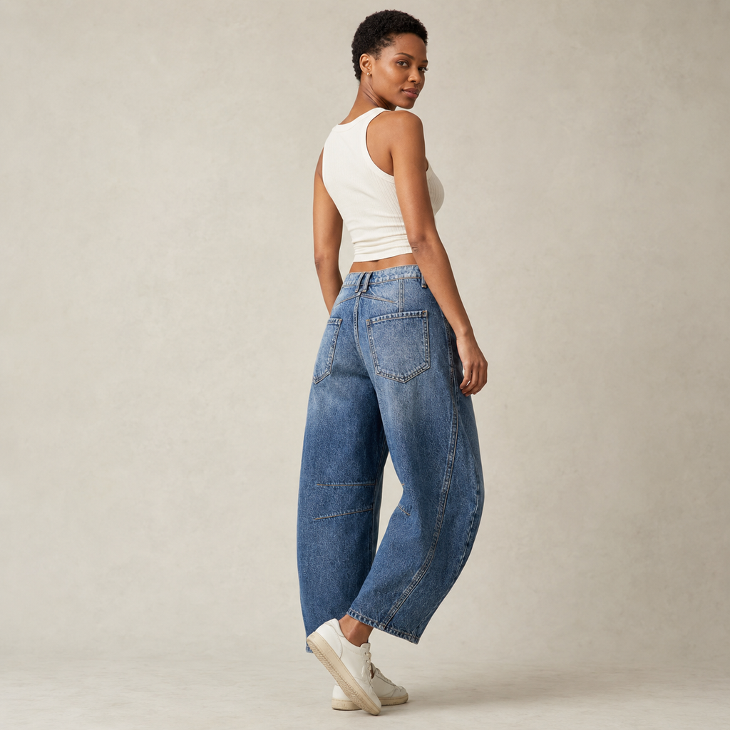 Marceline | Classic High-Waisted Barrel Leg Jeans