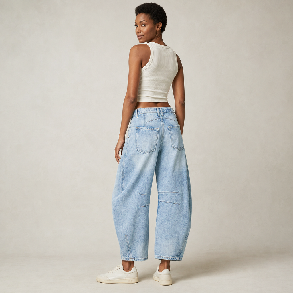 Marceline | Classic High-Waisted Barrel Leg Jeans