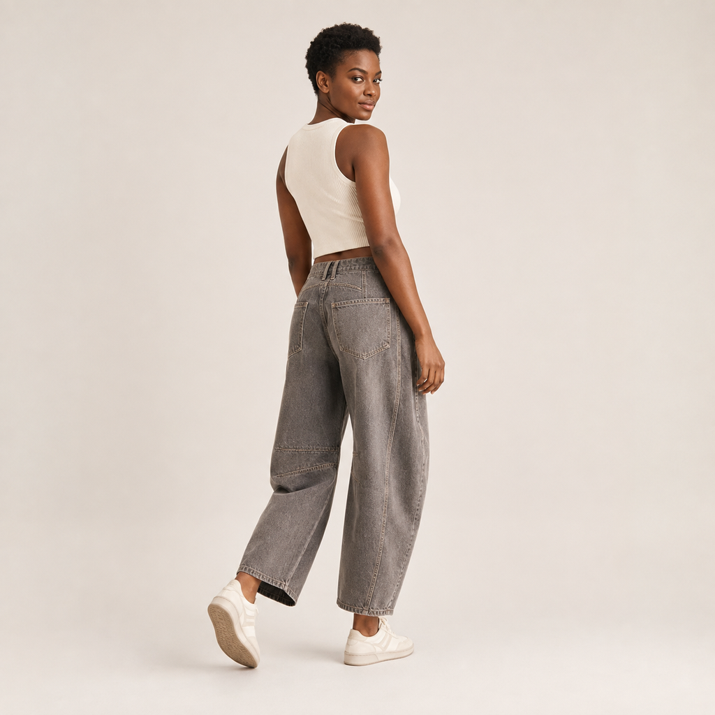 Marceline | Classic High-Waisted Barrel Leg Jeans