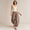 Genevra | Brown Leopard Print Baggy Jeans