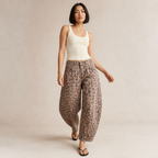 Genevra | Brown Leopard Print Baggy Jeans