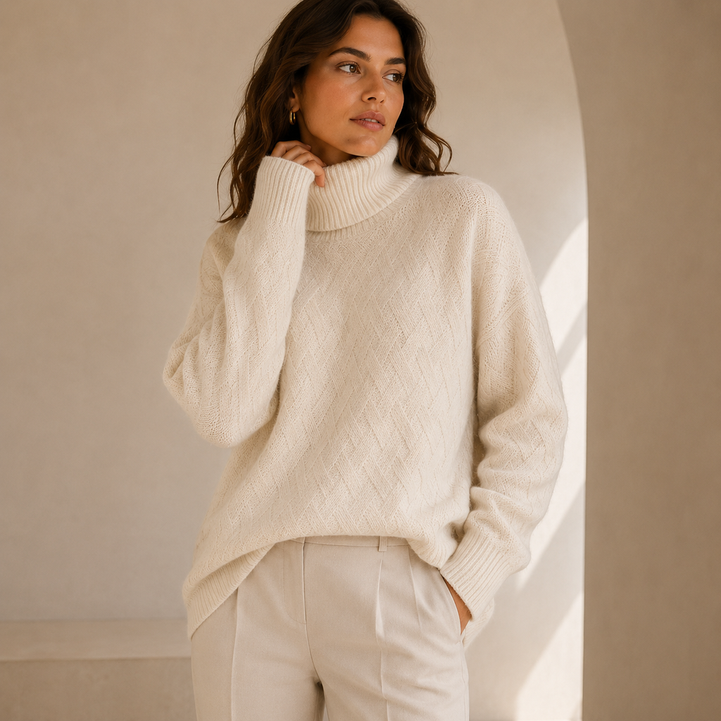 Sylvie | Textured Turtleneck Knit Jumper for Women