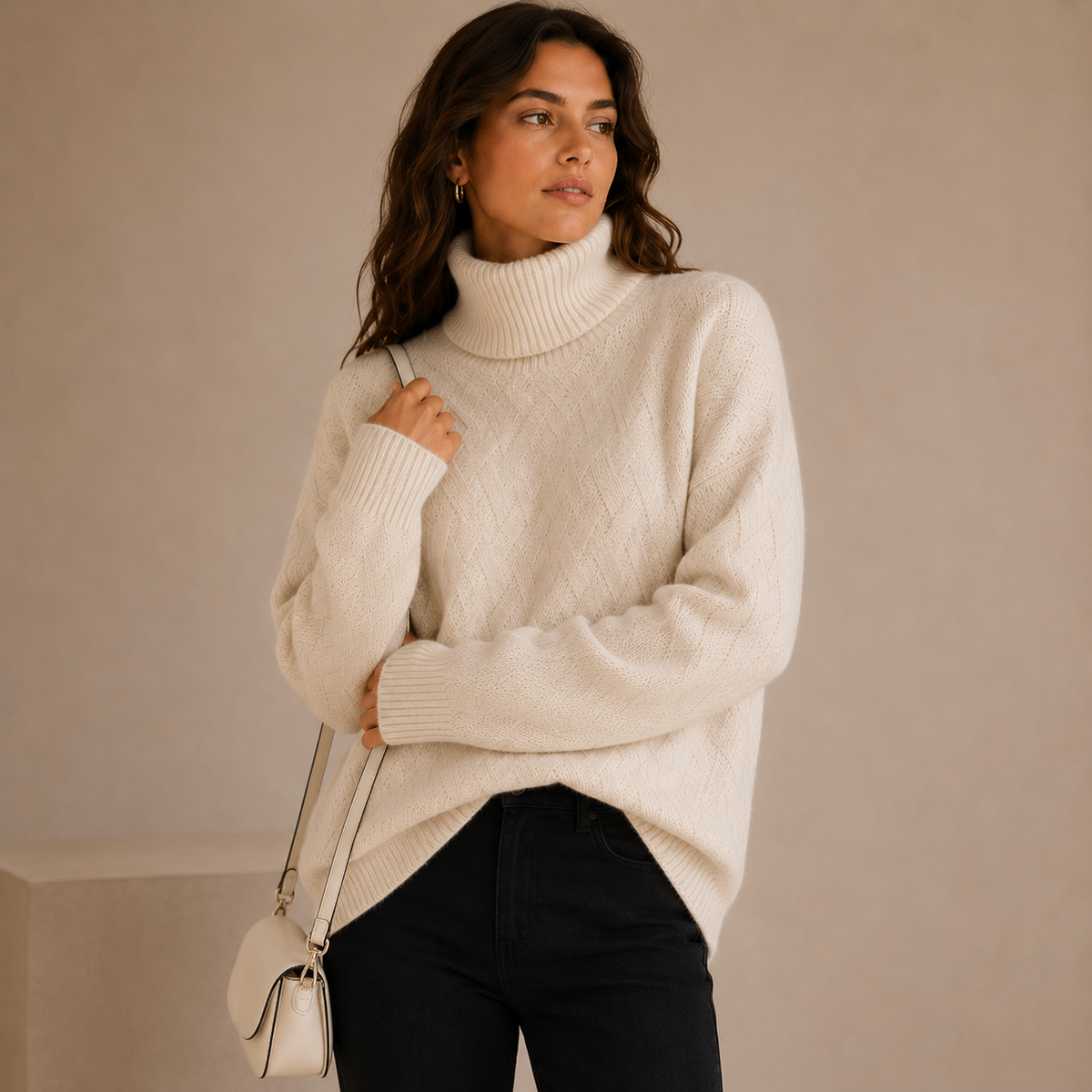 Sylvie | Textured Turtleneck Knit Jumper for Women
