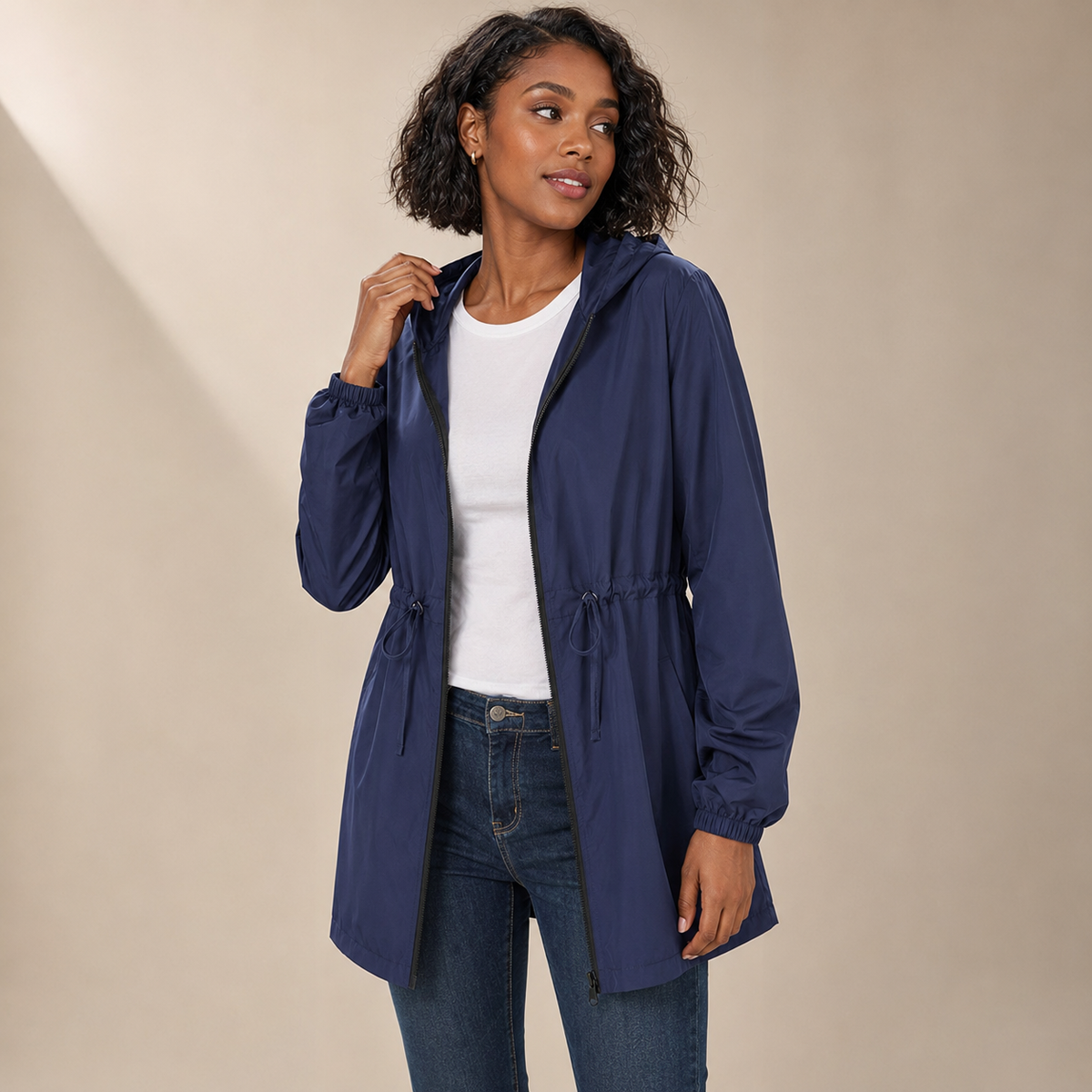 Winnie | Hooded Rain Jacket with Drawstring Waist
