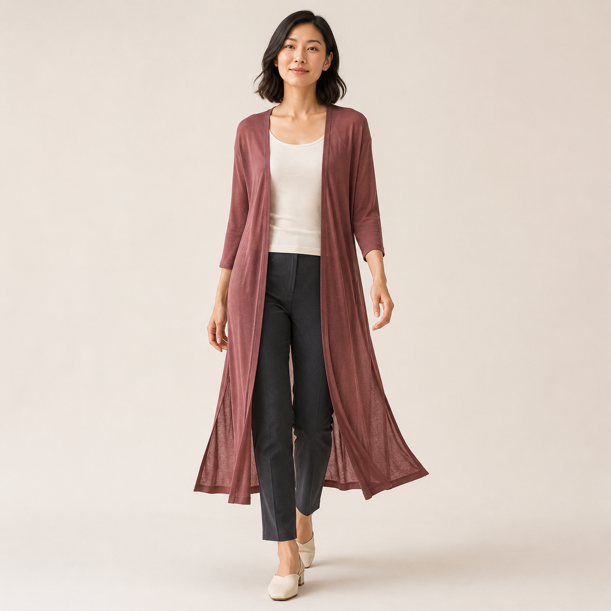 Elspeth | Longline Open-Front Knit Cardigan