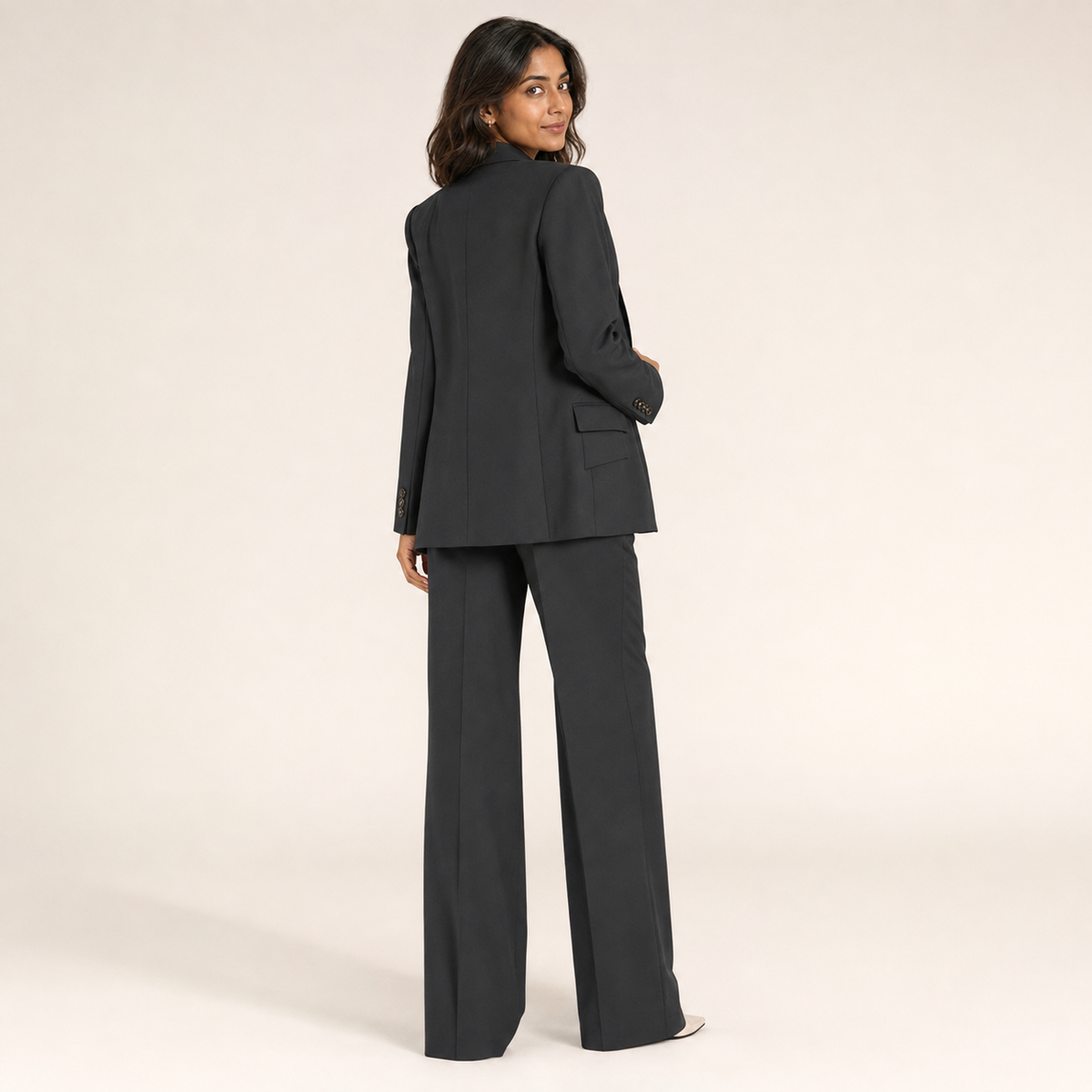 Mia | Tailored Long Blazer & Straight-Leg Trouser Set