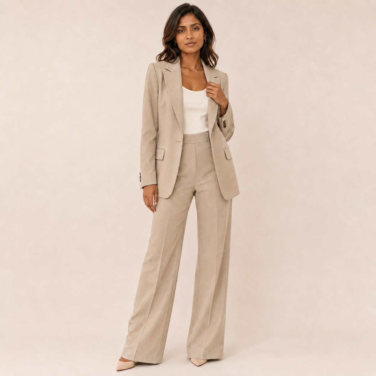 Mia | Tailored Long Blazer & Straight-Leg Trouser Set