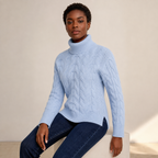 Guinevere | Roll Neck Jumper with Cable Knit Texture