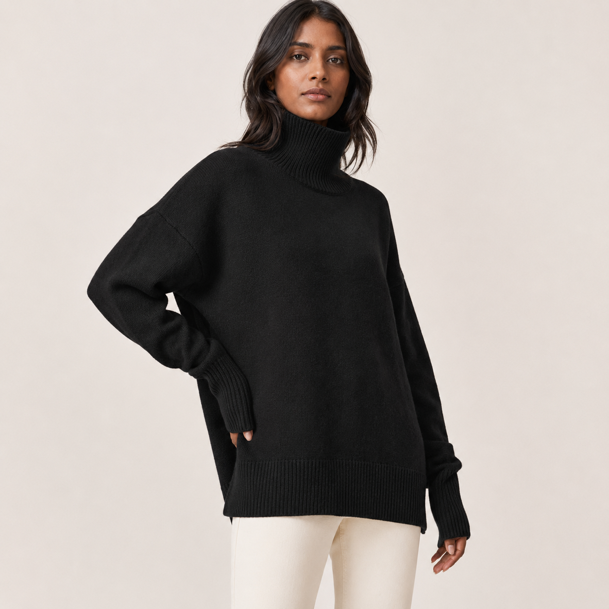 Faustine | Oversized Turtleneck Sweater with Relaxed Long-Sleeve Fit