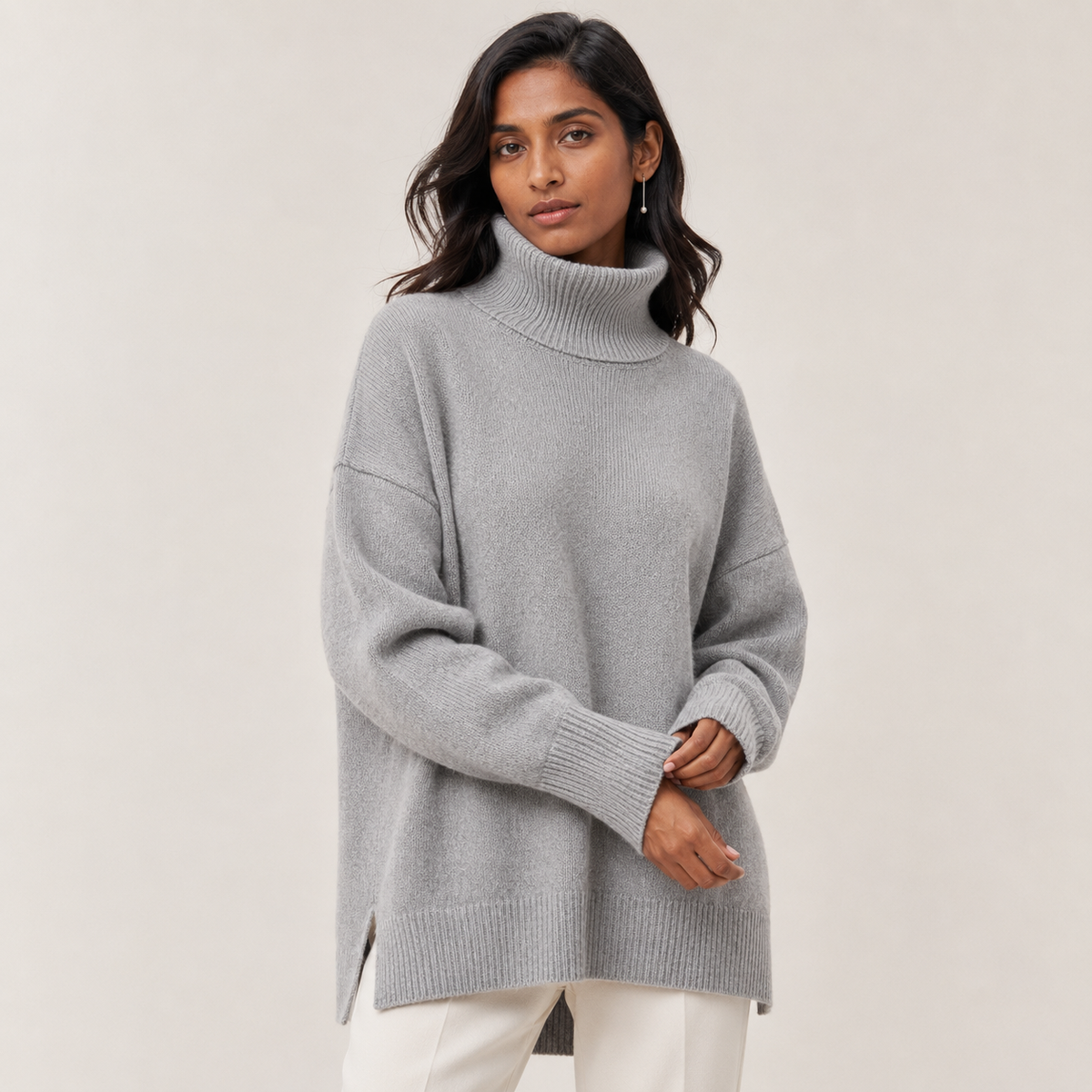 Faustine | Oversized Turtleneck Sweater with Relaxed Long-Sleeve Fit