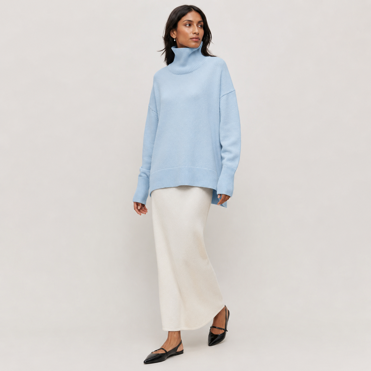 Faustine | Oversized Turtleneck Sweater with Relaxed Long-Sleeve Fit