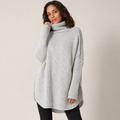 Ottilie | Chunky Polo Neck Jumper with Oversized Longline Fit
