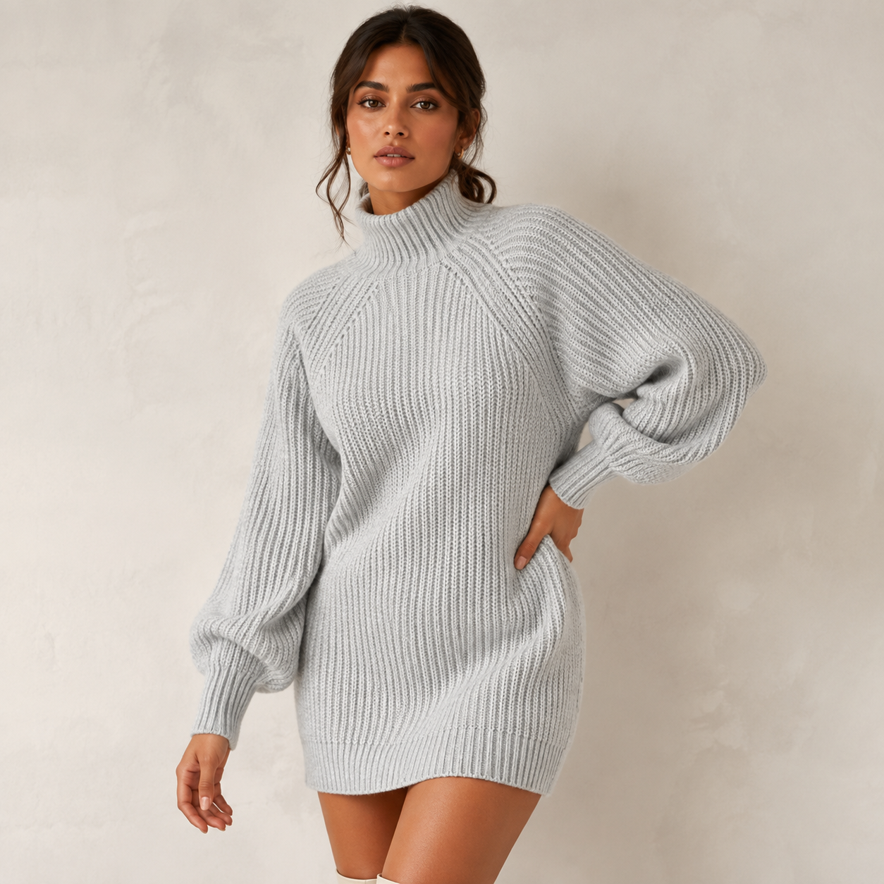 Aurelia | Oversized Longline Turtleneck Sweater with Relaxed Fit