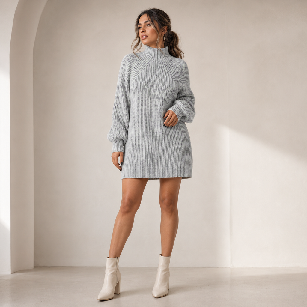 Aurelia | Oversized Longline Turtleneck Sweater with Relaxed Fit