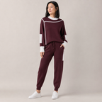 Amelie | Relaxed Contrast-Trim Knit Jogger Set