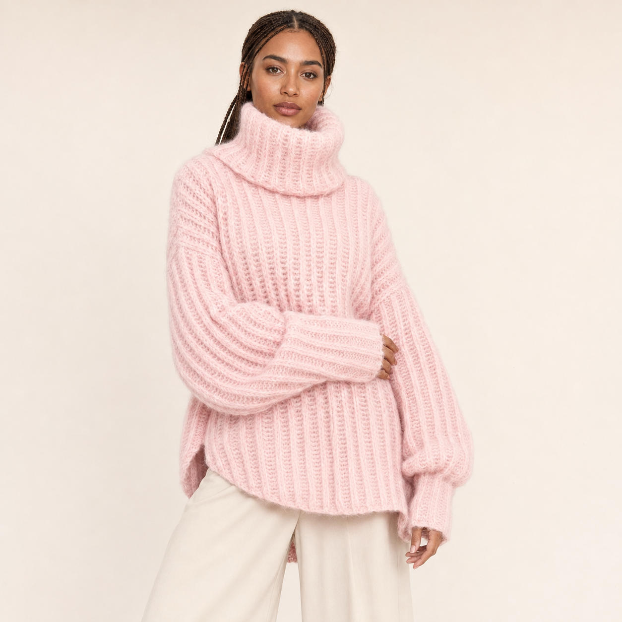 Orielle | Wide-Sleeve Oversized Turtleneck Sweater