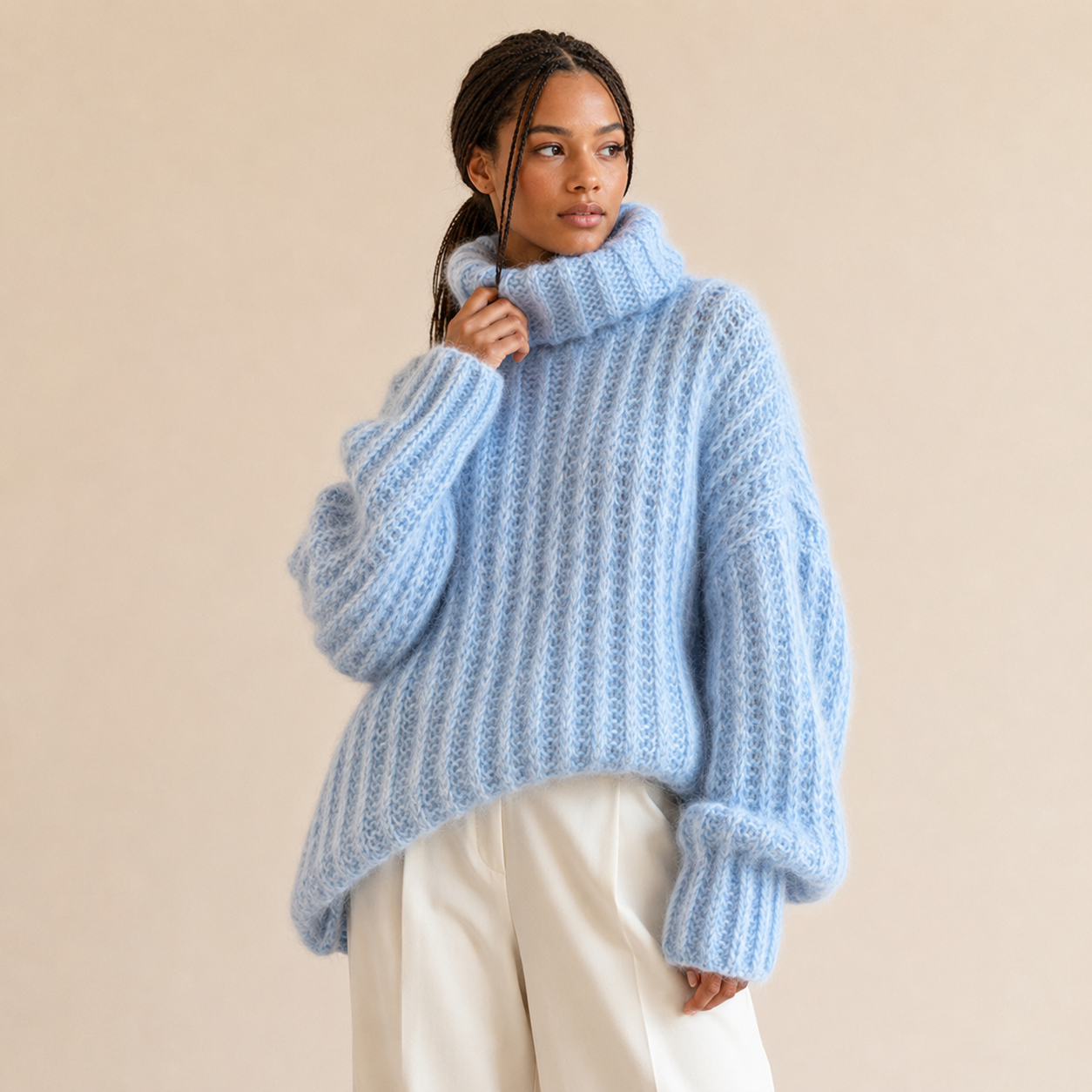 Orielle | Wide-Sleeve Oversized Turtleneck Sweater