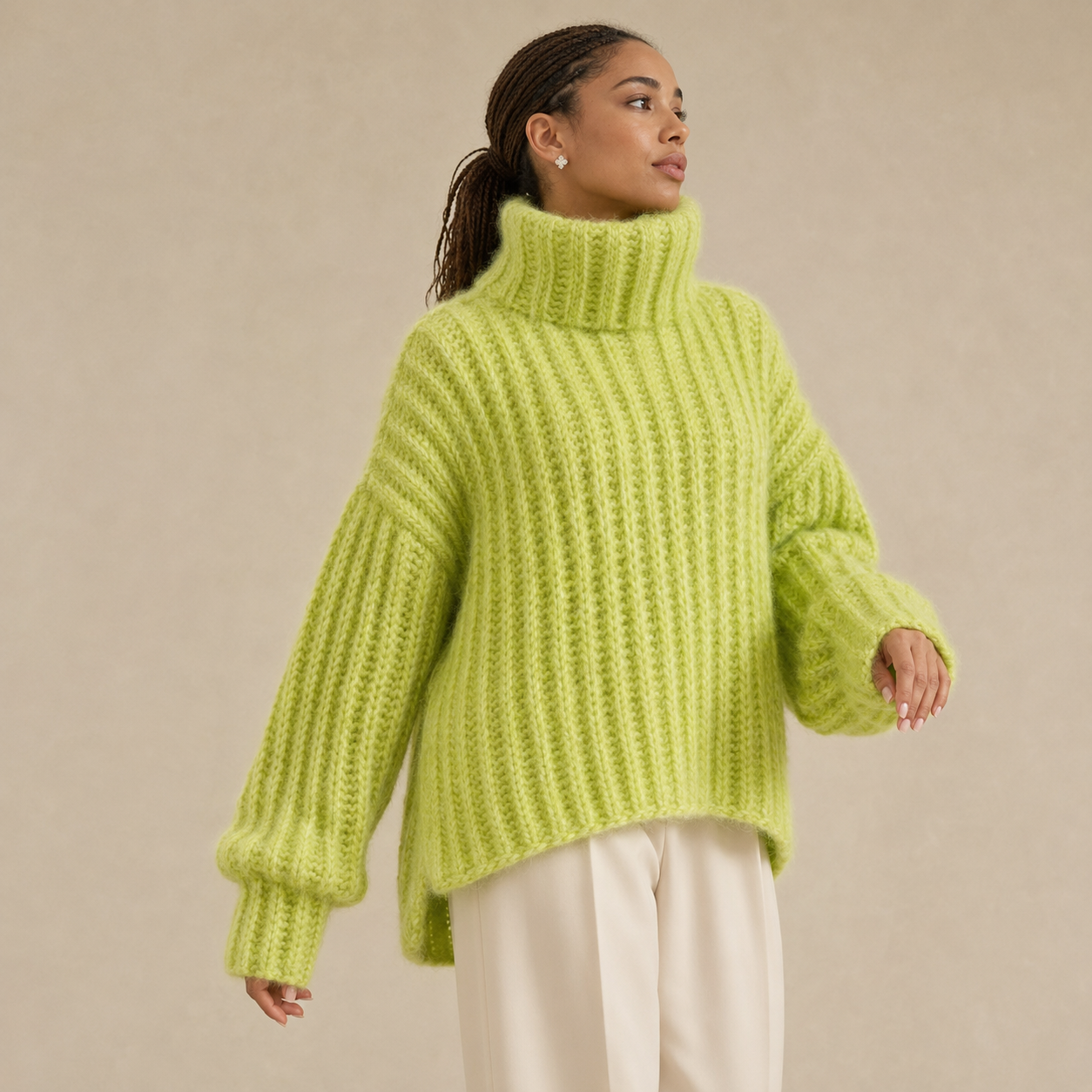 Orielle | Wide-Sleeve Oversized Turtleneck Sweater