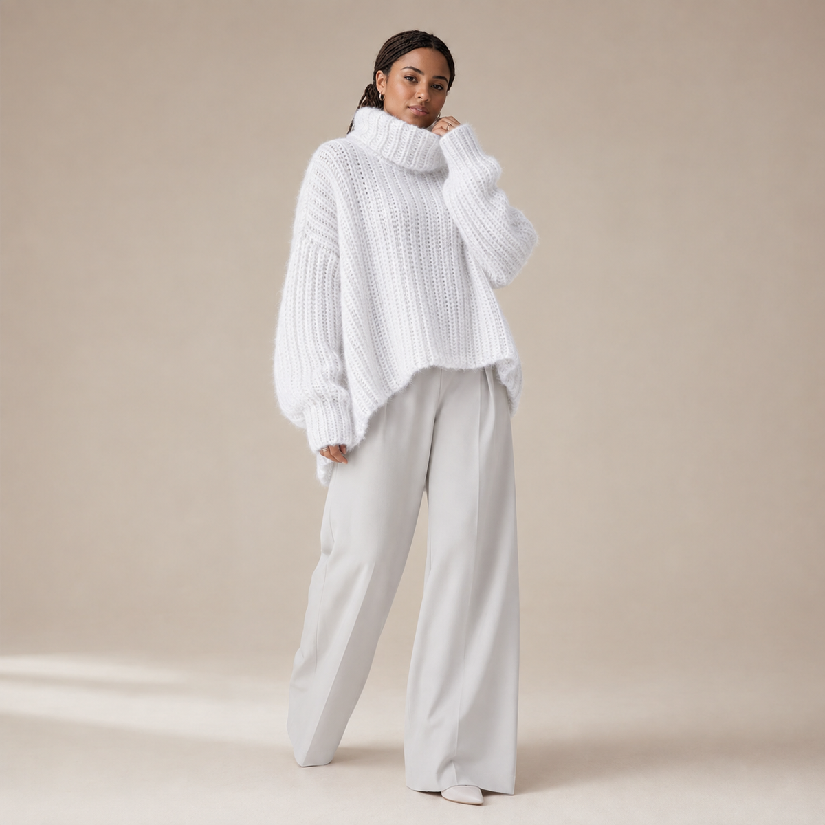 Orielle | Wide-Sleeve Oversized Turtleneck Sweater
