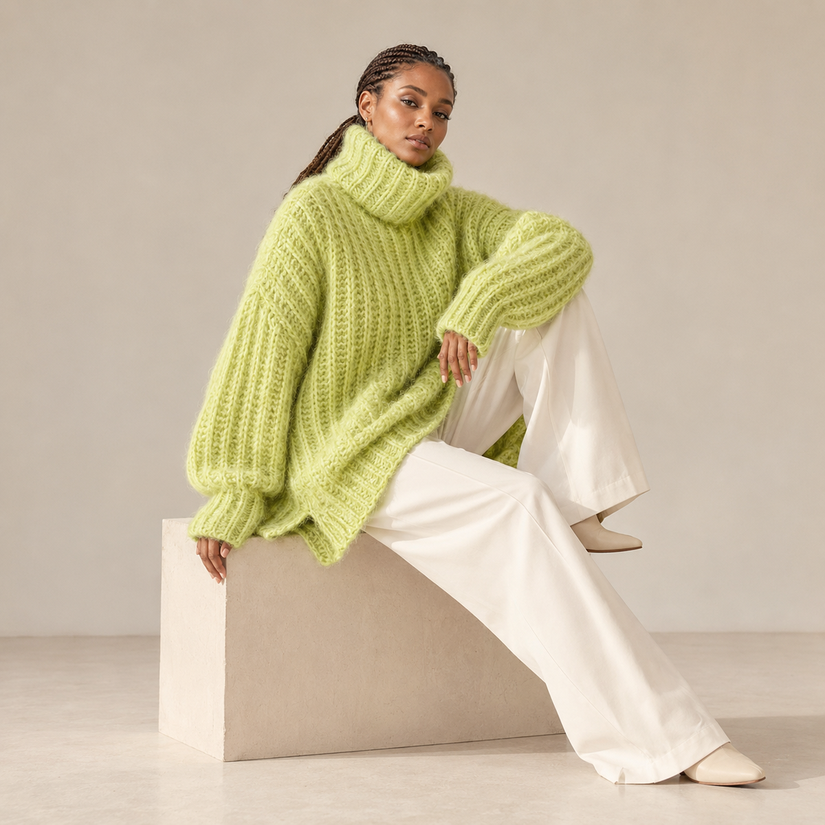 Orielle | Wide-Sleeve Oversized Turtleneck Sweater