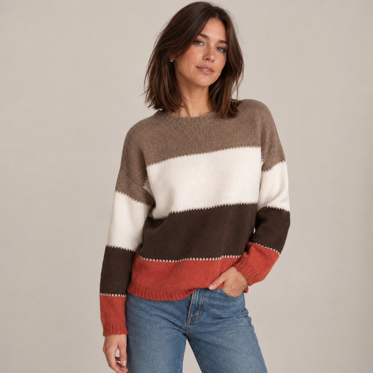 Anneliese | Striped Crew Neck Sweater