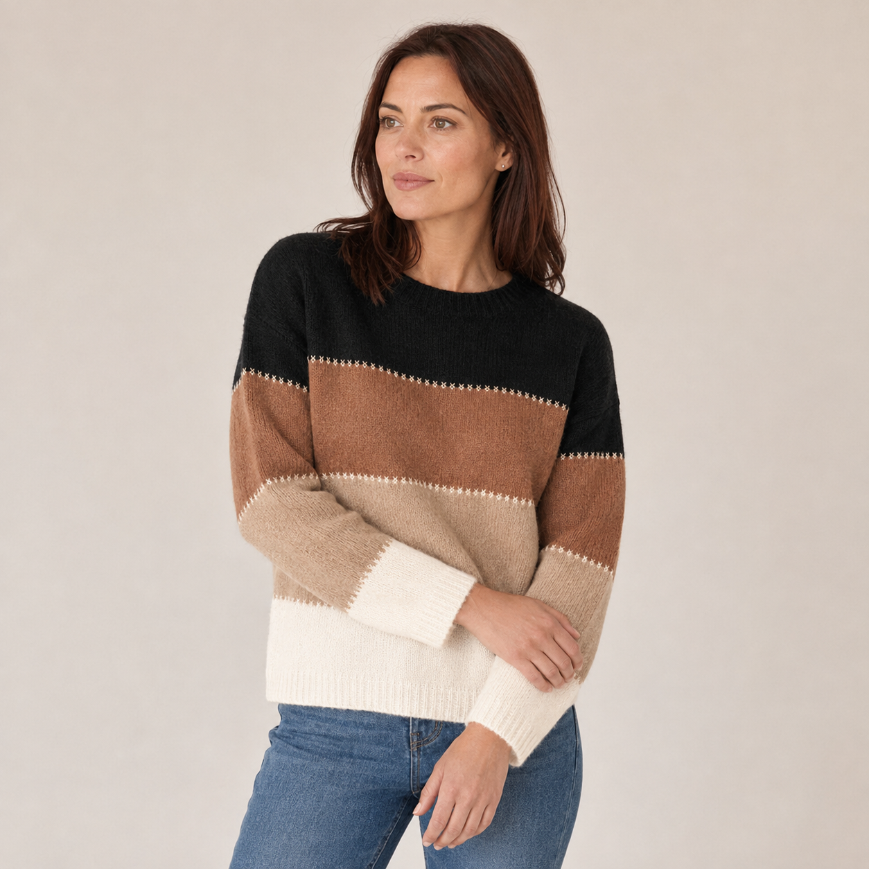 Anneliese | Striped Crew Neck Sweater