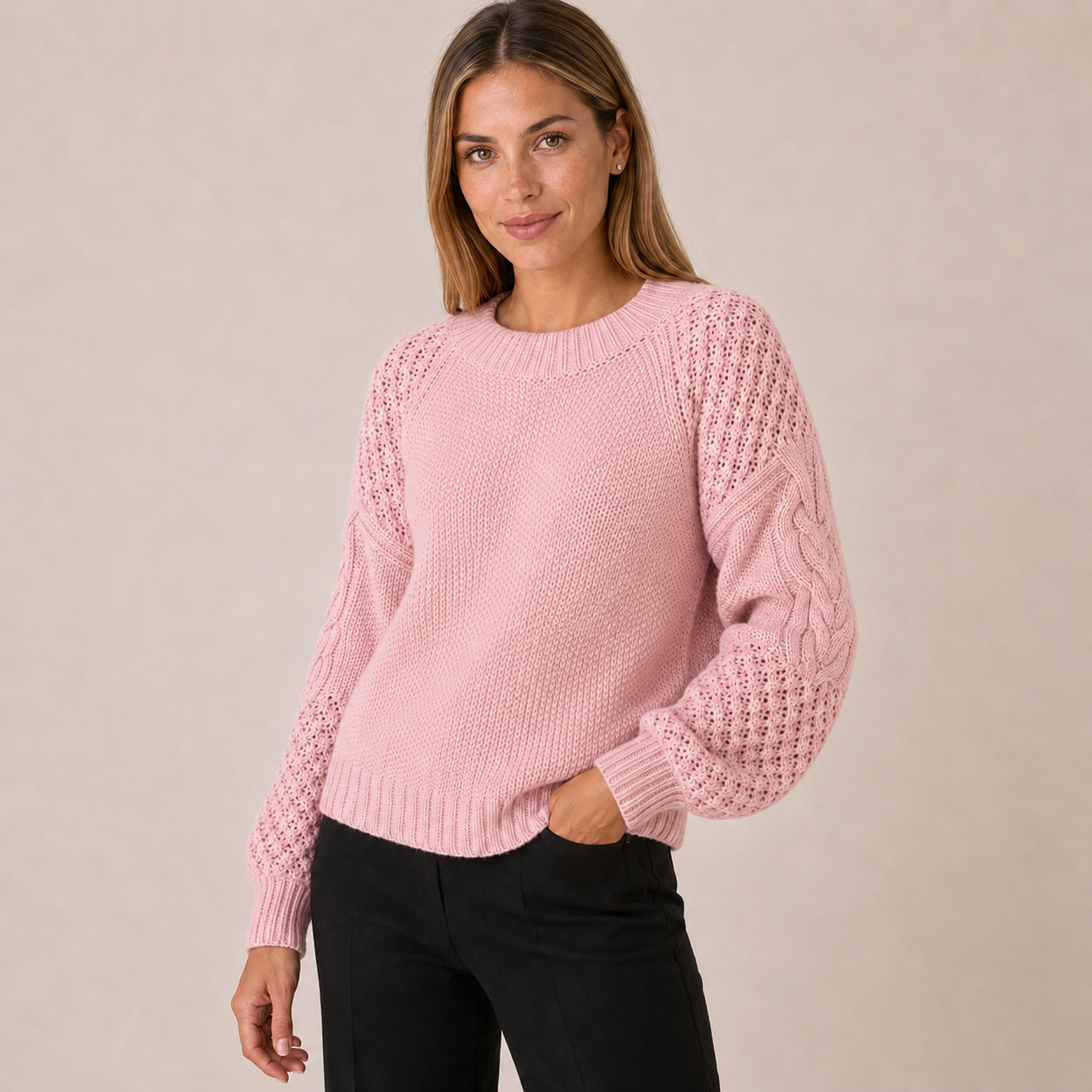 Ottilie | Textured Crew Neck Sweater