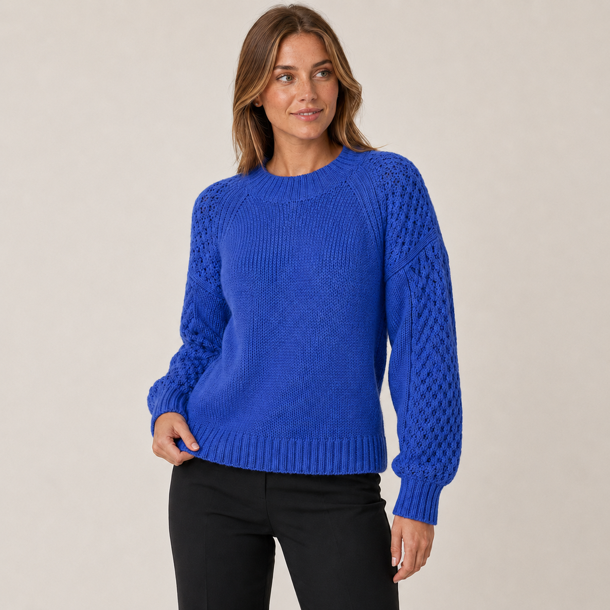 Ottilie | Textured Crew Neck Sweater