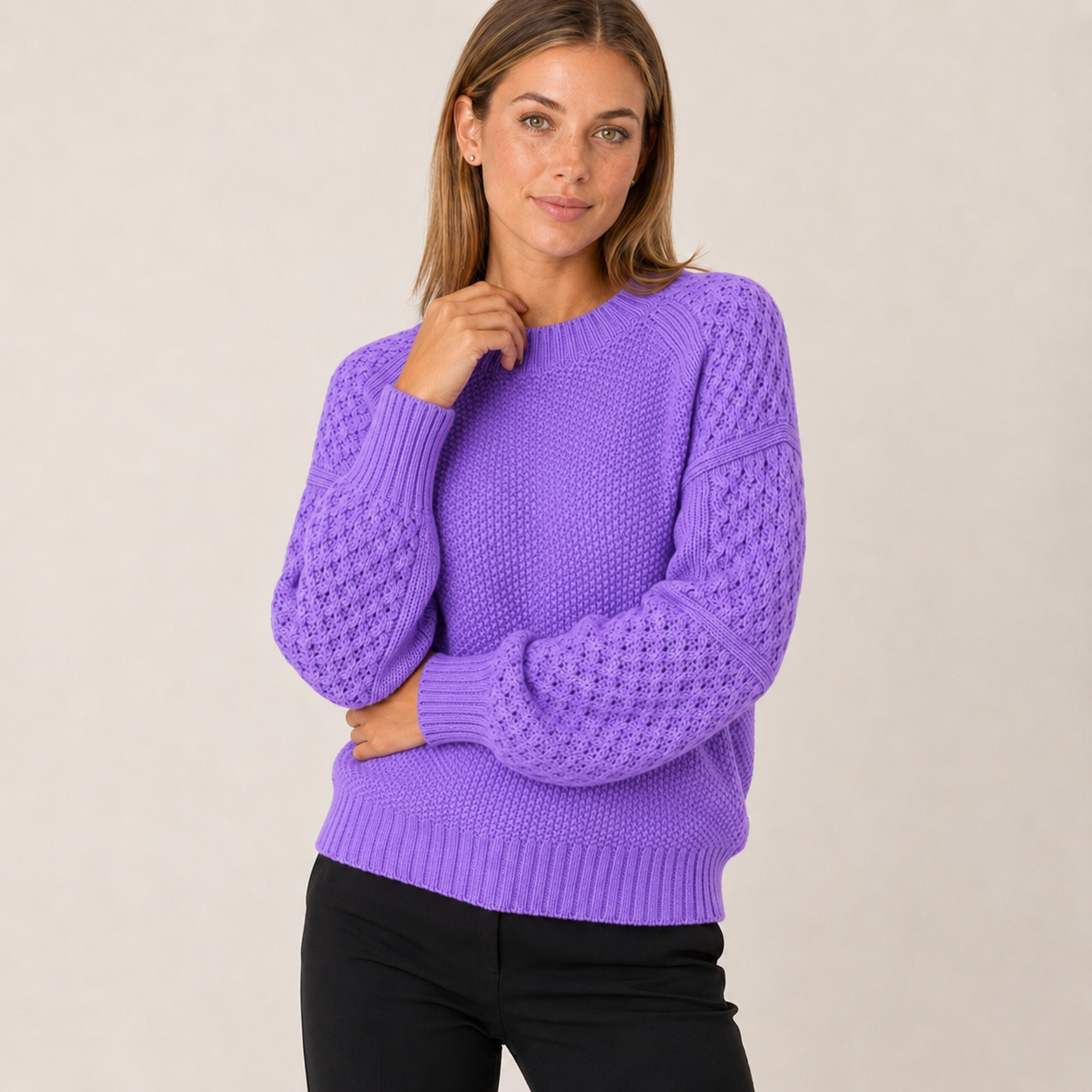 Ottilie | Textured Crew Neck Sweater