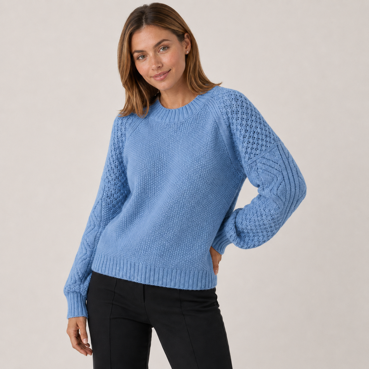 Ottilie | Textured Crew Neck Sweater
