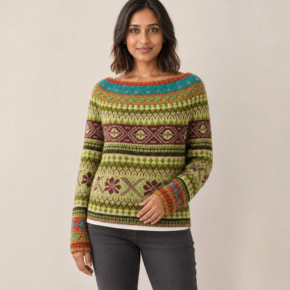 Rosalina | Wool Sweater with Vintage Knit Texture and Classic Fit