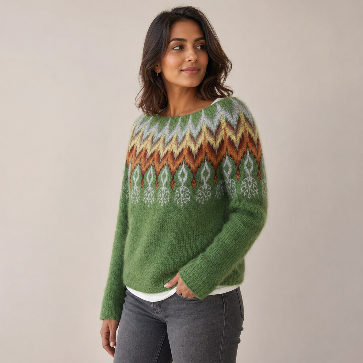 Rosalina | Wool Sweater with Vintage Knit Texture and Classic Fit