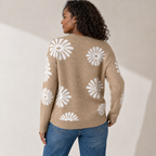 Maribel | Floral Intarsia Crew Neck Sweater with Relaxed Fit
