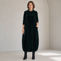 Arielle | Relaxed Velvet Midi Dress with Side Pockets