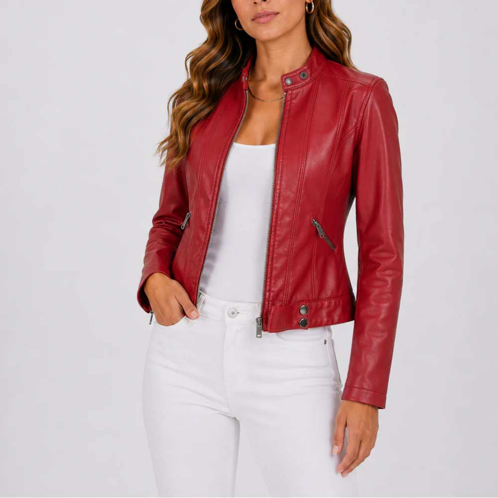 Vivienne – Women's Fitted Faux Leather Jacket