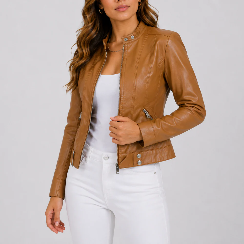 Vivienne – Women's Fitted Faux Leather Jacket