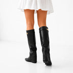 Adelaide – Women's Knee-High Faux Leather Pointed Toe Boots