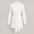 Solene | Tie-Front Oversized Blouse with Long Sleeves